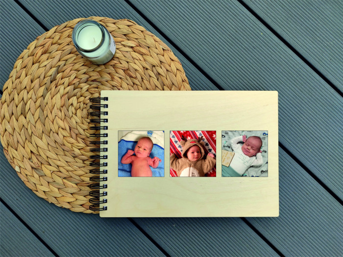 Dřevěné fotoalbum s otvory na fotografie D-decor (4)