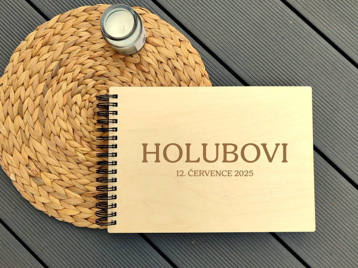 Svatební dřevěné fotoalbum se jmény - D-decor (8)