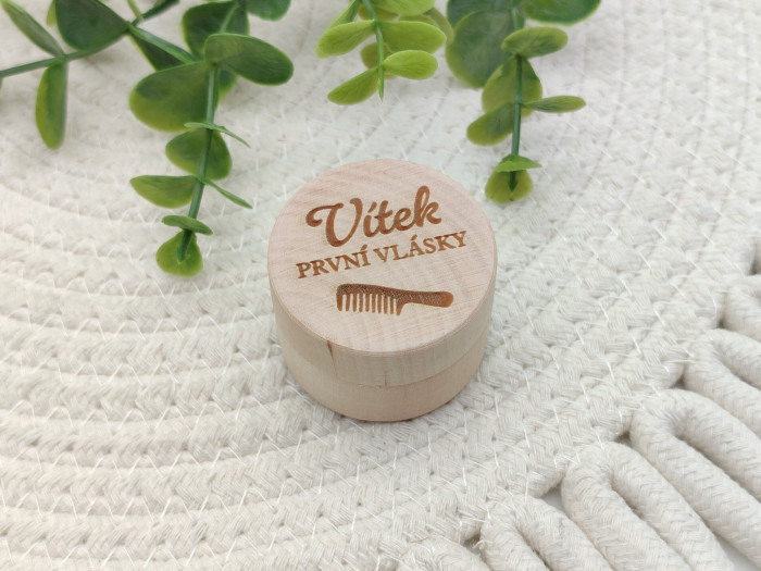 Dřevěná krabička na první vlásky se jménem - D-decor (4)