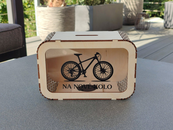Dřevěná pokladnička - Na nové kolo - D-decor (3)