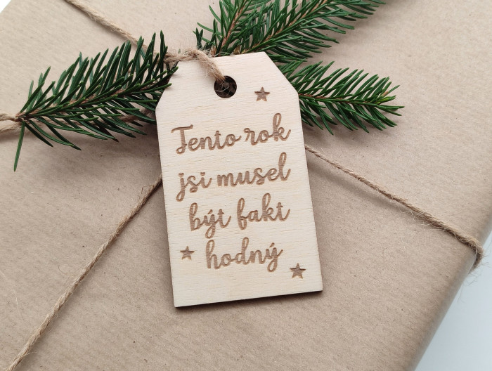Visačka na vánoční dárky „Tento rok jsi musel být fakt hodný“ - D-decor (1)