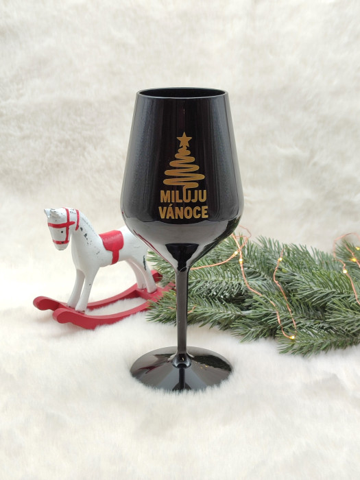 Vánoční nerozbitná sklenička na víno - Miluju Vánoce - D-decor (1)