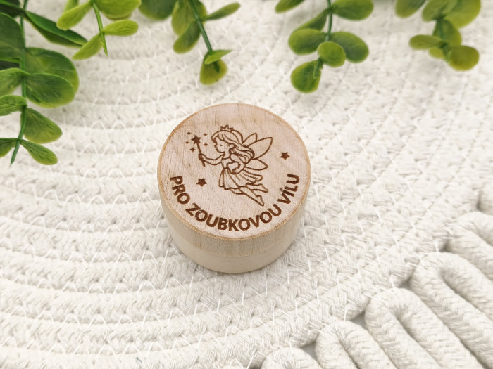 Dřevěná krabička na první zoubky – Pro zoubkovou vílu - motiv víly | D-decor (1)