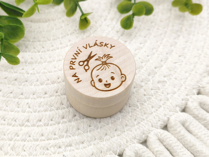 Dřevěná krabička Na první vlásky | D-decor (1)