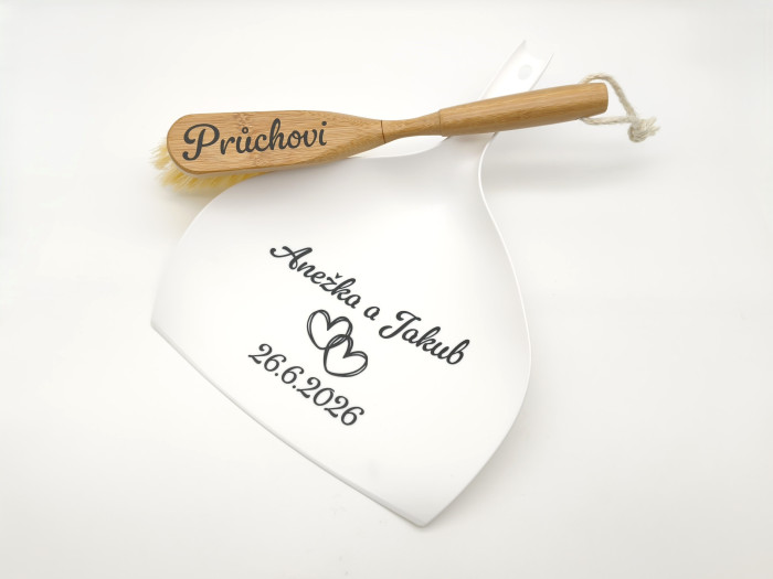 Svatební smetáček s lopatkou - Srdíčka | D-decor (14)
