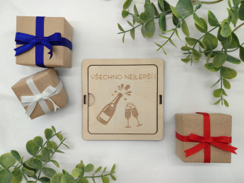 Dárková krabička na peníze malá D-decor - Všechno nejlepší!