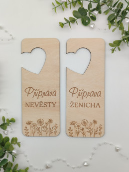 Svatební visačka na dveře D-decor - srdce (10)