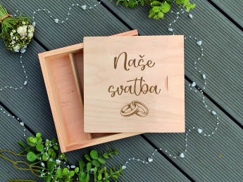 Dřevěná svatební krabička na fotografie malá 9 - D-decor (2)