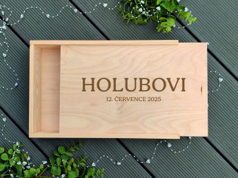 Dřevěná krabička na svatební fotografie velká 2 - D-decor (2)