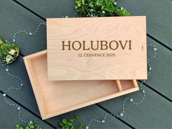 Dřevěná krabička na svatební fotografie velká 2 - D-decor (3)