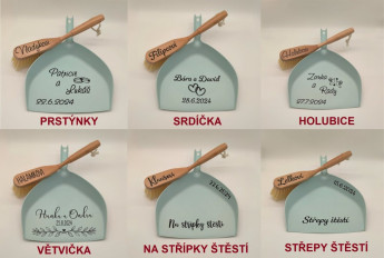 Svatební smetáček s lopatkou D-decor - tmavě šedá (3)
