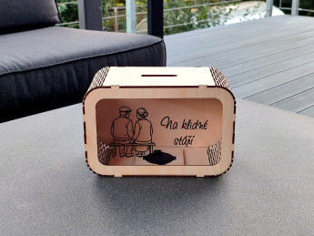 Dřevěná pokladnička - Na důchod - D-decor (6)