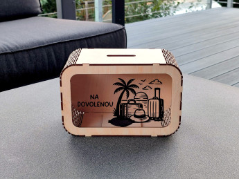 Dřevěná pokladnička - Na dovolenou - D-decor