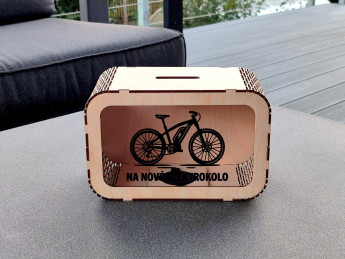 Dřevěná pokladnička - Na nové elekrokolo - D-decor (1)