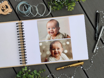 Dětské dřevěné fotoalbum se jménem na přání a datem narození - D-decor (3)