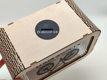 Dřevěná pokladnička - Na nové kolo - D-decor (6)