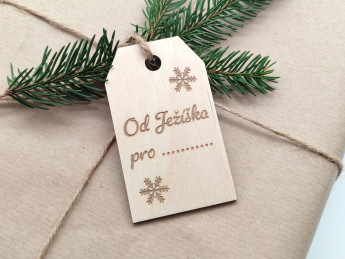 Visačka na vánoční dárky „Od Ježíška pro...“ Vločky - D-decor