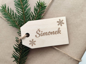 Dřevěná jmenovka na vánoční dárky 2 - D-decor