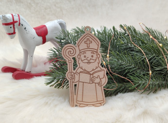 Dřevěná vánoční omalovánka Mikuláš - D-decor