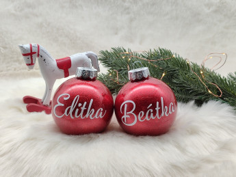 Vánoční baňka se jménem Červená - D-decor (11)