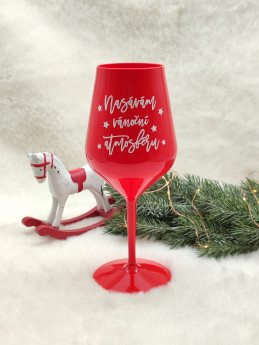 Vánoční nerozbitná sklenička na víno - Nasávám vánoční atmosféru - D-decor