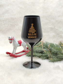 Vánoční nerozbitná sklenička na víno - Miluju Vánoce - D-decor