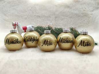 Vánoční baňka se jménem Zlatá - D-decor (9)