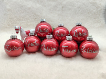 Vánoční baňka se jménem Červená - D-decor (10)