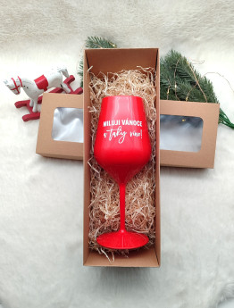 Dárková krabička na nerozbitnou skleničku na víno - D-decor