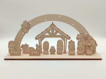 Dřevěný betlém s hvězdným obloukem - D-decor (2)