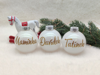 Vánoční baňka se jménem Bílá - D-decor (9)