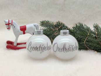 Vánoční baňka se jménem Bílá - D-decor (10)