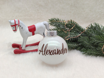 Vánoční baňka se jménem Bílá - D-decor (11)