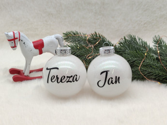 Vánoční baňka se jménem Bílá - D-decor (13)