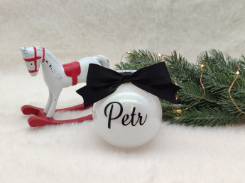 Vánoční baňka se jménem Bílá - D-decor (14)