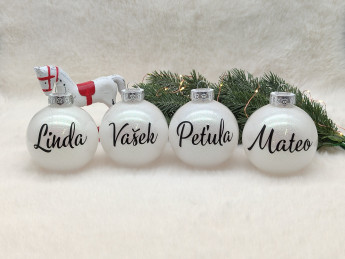 Vánoční baňka se jménem Bílá - D-decor (15)