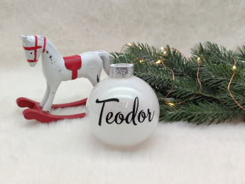 Vánoční baňka se jménem Bílá - D-decor