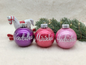Vánoční baňka se jménem Růžová - D-decor (9)