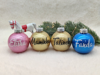 Vánoční baňka se jménem Růžová - D-decor (10)