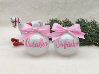 Vánoční baňka se jménem Bílá - D-decor (15)