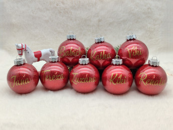 Vánoční baňka se jménem Červená - D-decor (11)