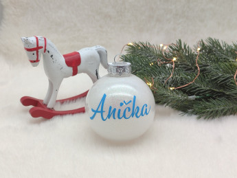 Vánoční baňka se jménem Bílá - D-decor (17)