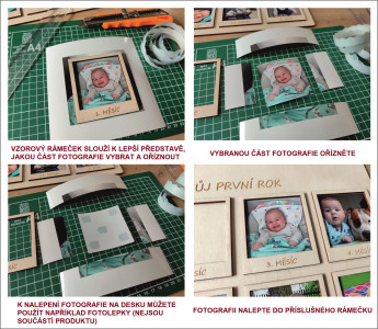 Svatební dřevěná deska na fotografie „Náš svatební den“ s příjmením novomanželů - vlastní texty | D-decor (10)