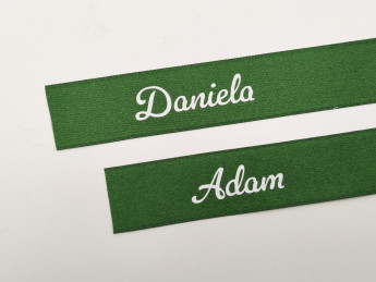 Svatební jmenovka - stuha se jménem | D-decor (7)