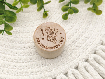 Dřevěná krabička na první zoubky – Pro zoubkovou vílu - motiv víly | D-decor (1)