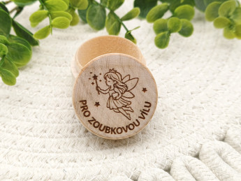 Dřevěná krabička na první zoubky – Pro zoubkovou vílu - motiv víly | D-decor (4)
