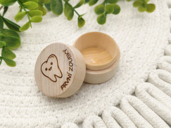 Dřevěná krabička na první zoubky - veselý zoubek | D-decor (3)