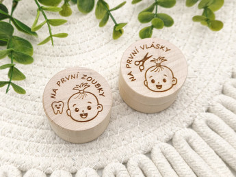 Sada dřevěných krabiček Na první zoubky a vlásky | D-decor (1)