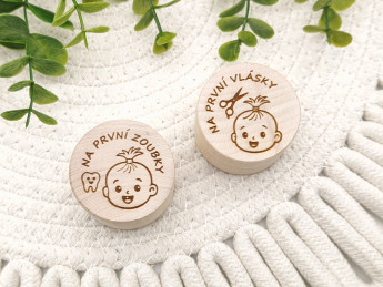 Sada dřevěných krabiček Na první zoubky a vlásky | D-decor (5)