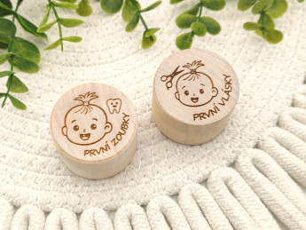 Sada dřevěných krabiček První zoubky a vlásky | D-decor (4)